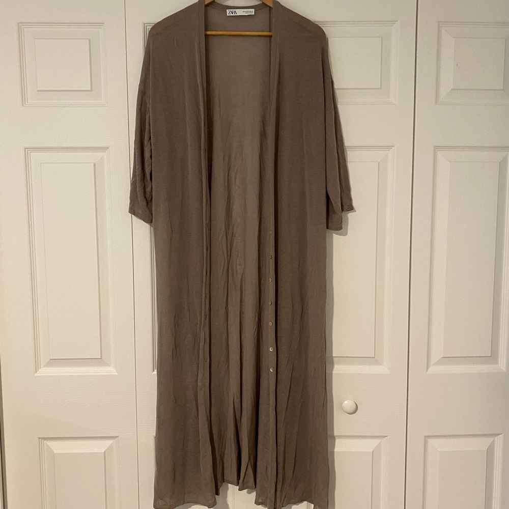 ZARA Linen long cardigan